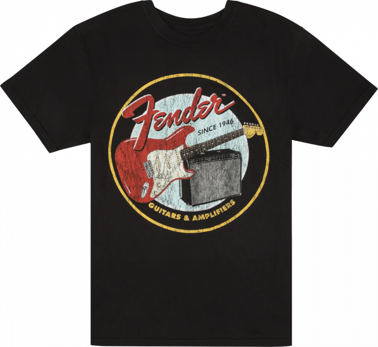 Levně Fender 1946 Guitars & Amplifiers T-Shirt, Vintage Black, S