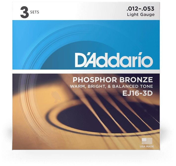 Levně D'Addario EJ16-3D Phosphor Bronze Light .012 - .053 - 3ks