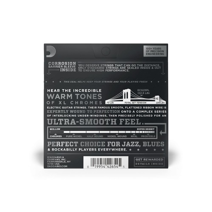 Hlavní obrázek Tvrdost .010 D'ADDARIO ECG23PL Extra Light, Plain Third, XL Chromes 10-48