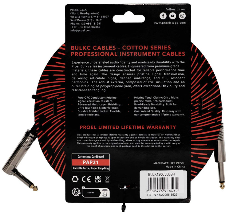 Hlavní obrázek 1-4m PROEL BULK120CLU3BR