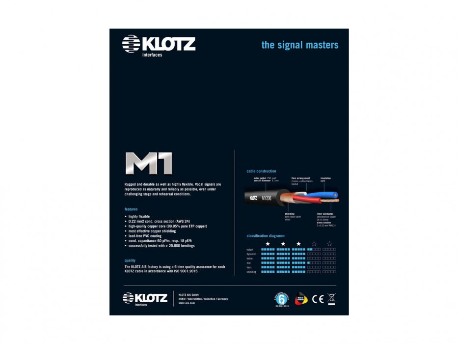 Hlavní obrázek XLR F - XLR M KLOTZ M1 K1 FM 2000