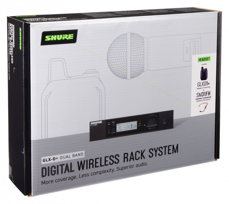 Hlavní obrázek S hlavovým mikrofonem SHURE GLXD14R+/SM31