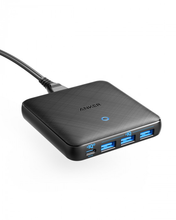 Hlavní obrázek Powerbanky a nabíječky ANKER PowerPort Atom III Slim 45W USB C x1, 20W  3 x USB A EU Black Fabric