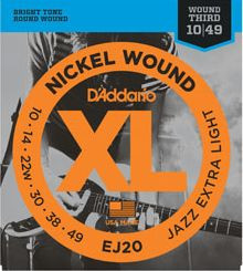 Levně D'Addario EJ20 Nickel Wound Jazz Extra Light - .010 - .049