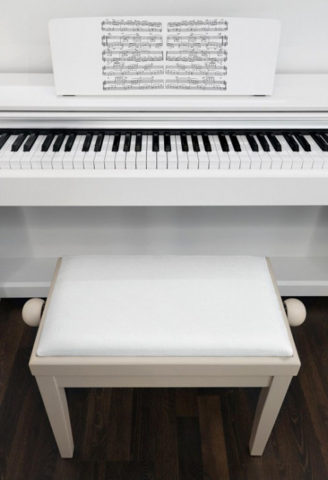 Hlavní obrázek Stoličky a sedáky PROLINE Klavírní stolička - Bílá krémová matná