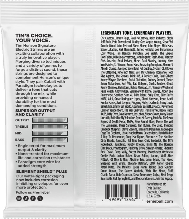 Hlavní obrázek Tvrdost .009 ERNIE BALL 3826 Tim Henson Signature Electric Guitar Strings - 9.5-46 Gauge