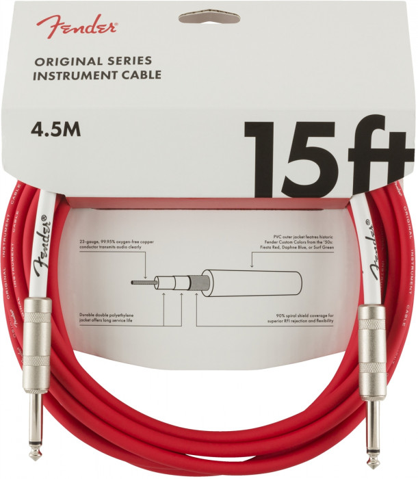 Levně Fender Original Series 15 Instrument Cable Fiesta Red