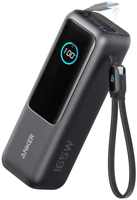 Hlavní obrázek Powerbanky a nabíječky ANKER Power Bank (25K, 165W, Built-In USB-C and Retractable Cable) Black