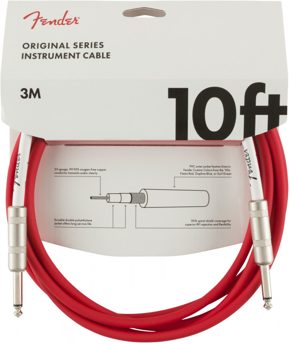 Hlavní obrázek 1-4m FENDER Original Series 10 Instrument Cable Fiesta Red