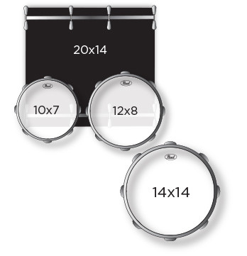 Hlavní obrázek 20“; 10“, 12“; 14“ PEARL STS904XP/C766 Session Studio Select - Black Mirror Chrome