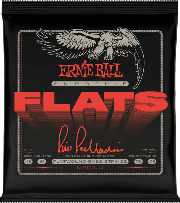 Hlavní obrázek Tvrdost .040 ERNIE BALL 2749 Medium Pino Palladino Smoothie Flats Electric Bass Strings 43-108 Gauge