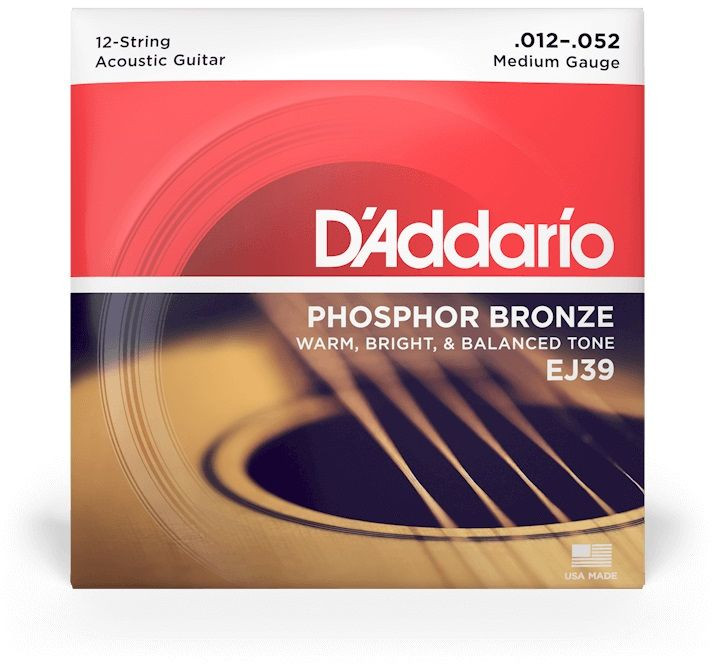 Hlavní obrázek Ostatní struny pro akustickou kytaru D'ADDARIO EJ39 Phosphor Bronze 12 Light - .012 - .052