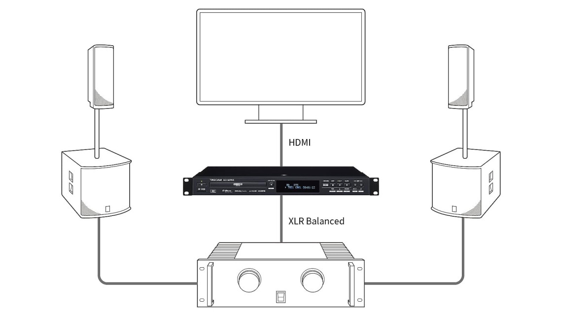 Hlavní obrázek Profesionální CD/DVD/USB/SD/MC přehrávače TASCAM BD-MP4K