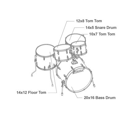 Hlavní obrázek 20“; 10“, 12“; 14“ TAMA IP50H6W-CTW Imperialstar - Coffee Teak Wrap
