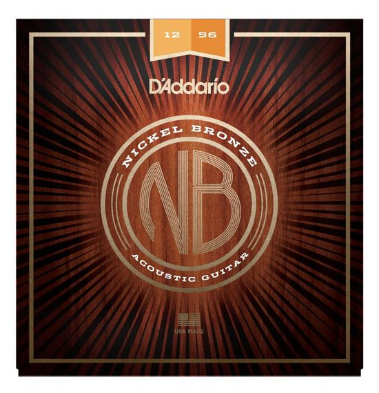 Levně D'Addario NB1256 Nickel Bronze Acoustic Light Top / Medium Bottom