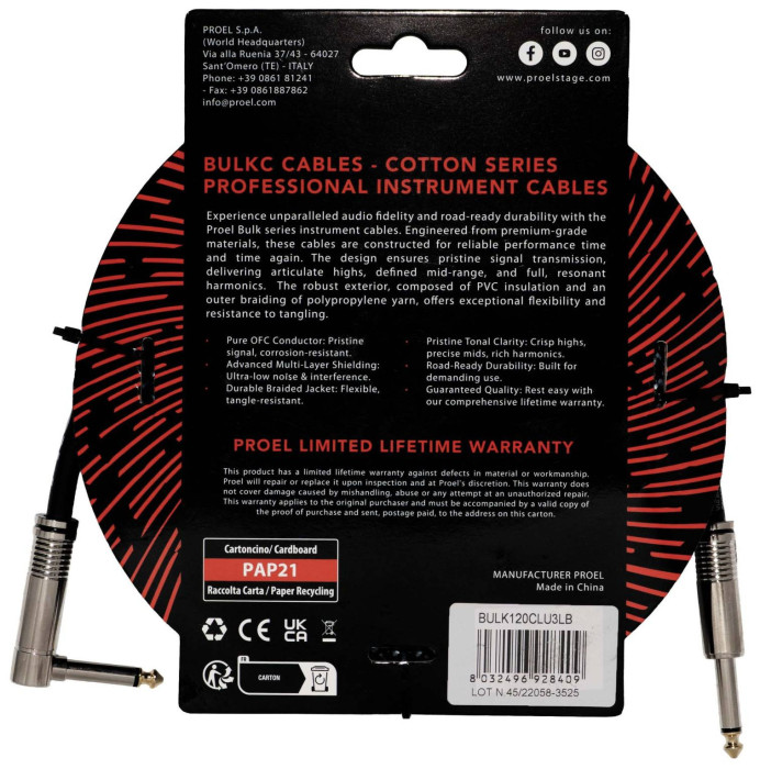 Hlavní obrázek 1-4m PROEL BULK120CLU3LB