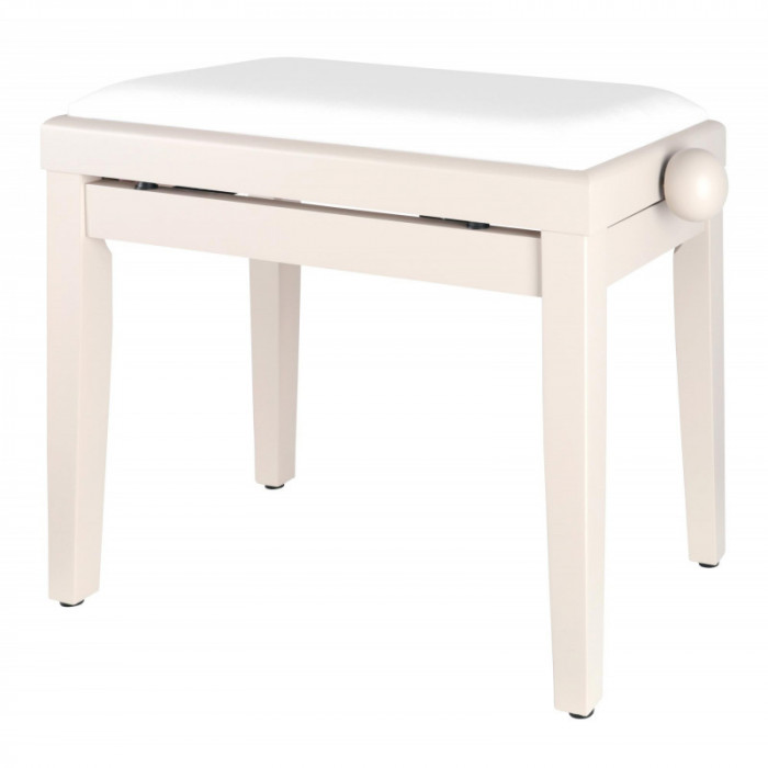 Levně PROLINE Klavírní stolička - Bílá krémová matná