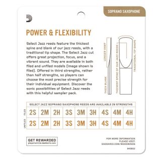 Hlavní obrázek Soprán saxofon RICO DSJ-I3S Select Jazz Reed Sampler Pack - Soprano Saxophone 3S/3M - 4-Pack