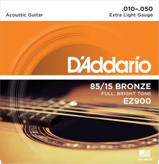 Hlavní obrázek Tvrdost .010 D'ADDARIO EZ900 80/15 Bronze Extra Light - .010 - .050