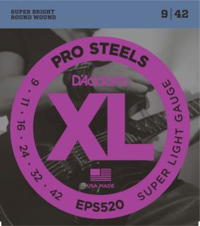 Hlavní obrázek Tvrdost .009 D'ADDARIO EPS520 Pro Steels Regular Light - .009 - .042