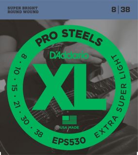 Hlavní obrázek Tvrdost .008 D'ADDARIO EPS530 Pro Steels Extra Super Light - .008 - .038