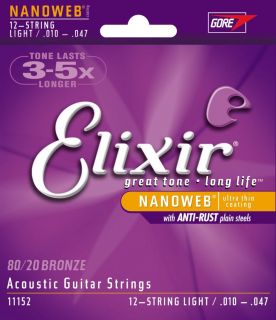 ELIXIR Acoustic 80/20 Bronze with NANOWEB .010 - .047 ( .010 - .027 )