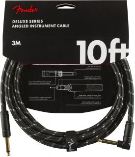 Hlavní obrázek 1-4m FENDER Deluxe Series 10 Instrument Cable Angled Black Tweed