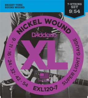 Hlavní obrázek Pro 7-8strunné kytary D'ADDARIO EXL120-7 Super Light - .009 - .054