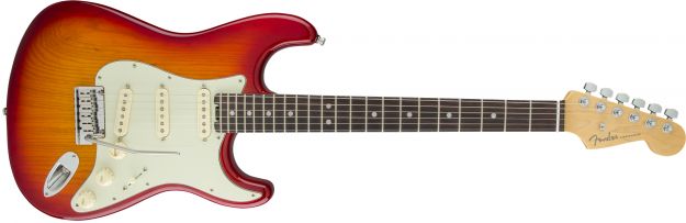 Hlavní obrázek ST - modely FENDER American Elite Stratocaster Aged Cherry Burst Ebony