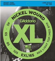 Hlavní obrázek Tvrdost .045 D'ADDARIO EXL165 Regular Light Top/Medium Bottom - .045 -.105