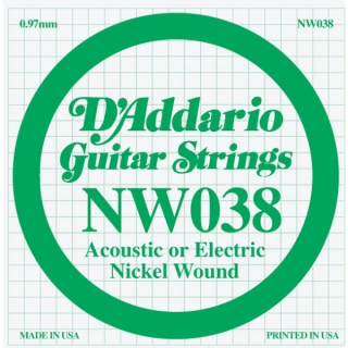 Hlavní obrázek Ostatní struny pro elektrickou kytaru D'ADDARIO NW038