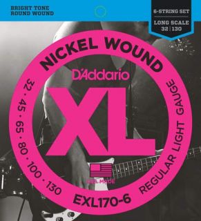 Hlavní obrázek Vícestrunné a ostatní sady pro baskytaru D'ADDARIO EXL170-6 Regular Light - .032 - .130