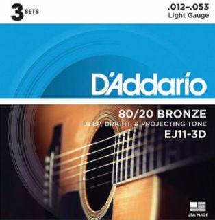 Hlavní obrázek Tvrdost .012 D'ADDARIO EJ11-3D Bronze Light 12-53
