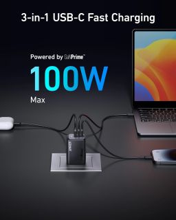 Hlavní obrázek Powerbanky a nabíječky ANKER 737 Prime Wall Charger 100W 2C/1A, EU Plug - Black