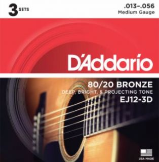 Hlavní obrázek Tvrdost .013 D'ADDARIO EJ12-3D Bronze Light 13-56