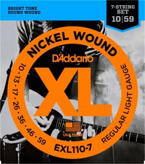 Hlavní obrázek Pro 7-8strunné kytary D'ADDARIO EXL110-7 Regular Light 7 string - .010 - .059