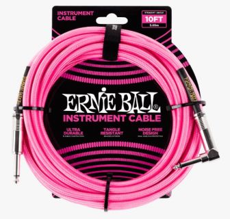Hlavní obrázek 1-4m ERNIE BALL P06078 Braided Cable 10 SA Neon Pink