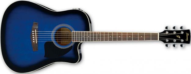 Hlavní obrázek Dreadnought IBANEZ PF15ECE Transparent Blue Sunburst