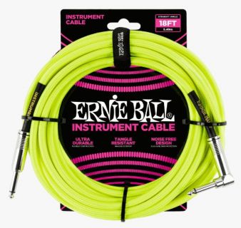 Hlavní obrázek 5-8m ERNIE BALL P06085 Braided Cable 18 SA Neon Yellow