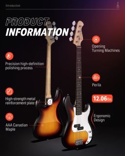 Hlavní obrázek Baskytary DONNER DPB-510 - Sunburst