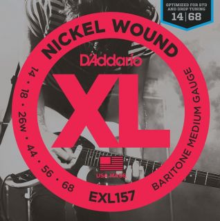 Hlavní obrázek Ostatní struny pro elektrickou kytaru D'ADDARIO EXL-157 Baritone Medium - .014 - .068