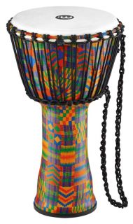 Hlavní obrázek Perkuse MEINL PADJ2-M-F Rope Tuned Travel Series Djembe 10” - Kenyan Quilt