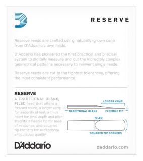 Hlavní obrázek Es klarinet RICO DBR1035 Reserve Eb Clarinet Reed 3.5 - 10 Box