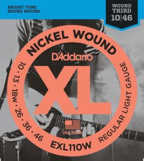 Hlavní obrázek Tvrdost .010 D'ADDARIO EXL110W Regular Light Wound - .010 - .046