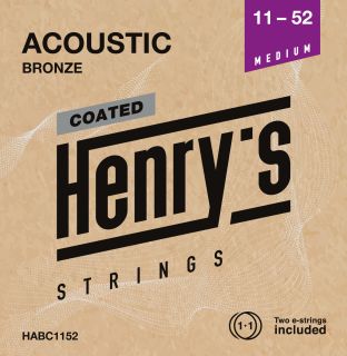 Hlavní obrázek Tvrdost .011 HENRY’S HABC1152 Coated Acoustic 80/20 Bronze - 011“ - 052”