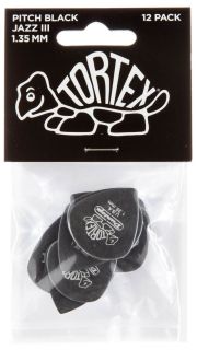 Hlavní obrázek Tvrdost do 2.0 DUNLOP Tortex Pitch Black Jazz III Pick 1,35mm - 12 ks