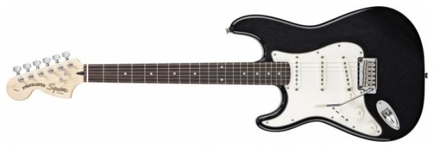Hlavní obrázek Levoruké FENDER SQUIER Standard Stratocaster® Left Handed, Rosewood Fretboard, Black Metallic