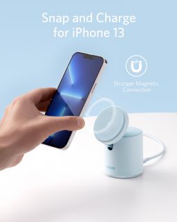 Hlavní obrázek Powerbanky a nabíječky ANKER PowerWave Mag-Go 2-in-1 Dock, Blue