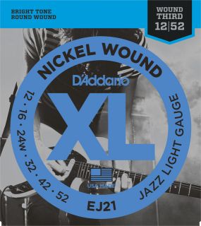 Hlavní obrázek Tvrdost .012 D'ADDARIO EJ21 Nickel Wound Jazz Light - .012 - .052