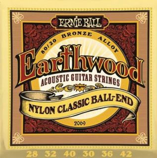 Hlavní obrázek Normal tension ERNIE BALL 2069 Earthwood Folk Nylon Clear / Gold Ball End - .028 - .042